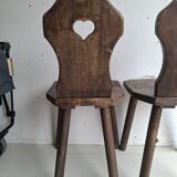 Pair of antique Alsatian wooden chairs