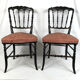 Pair of blackened wooden chairs Napoleon III era