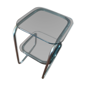 Table d'appoint en métal chromé 70s