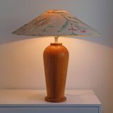 Big Vintage IKEA Table Lamp: Scandinavian Postmodern Design, Solid Wood Bas