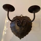 Rusty metal hanging candle holder