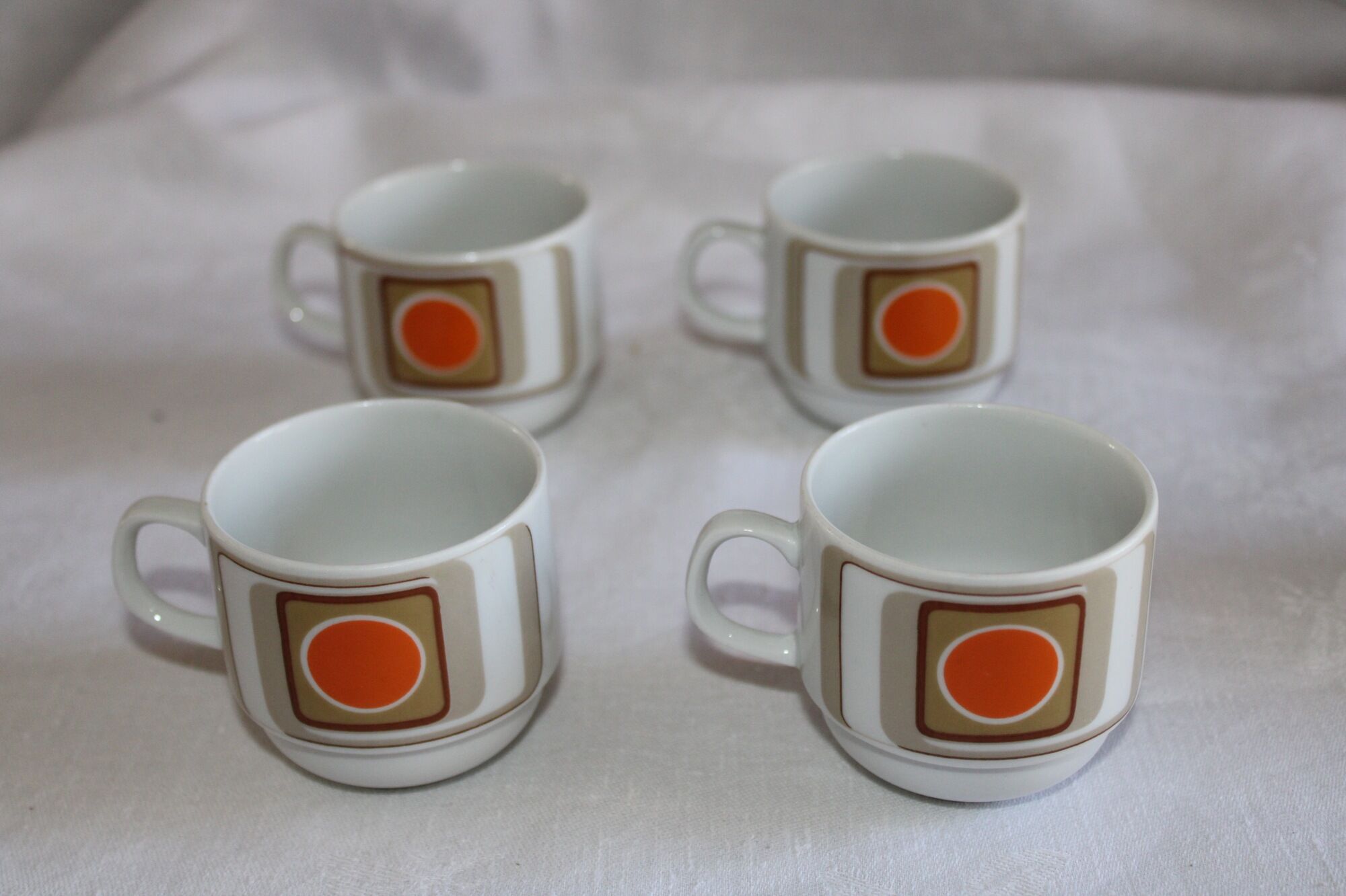 Set of 4 coffee cups and its milk pot Bareuther Waldsassen Bavaria Germany