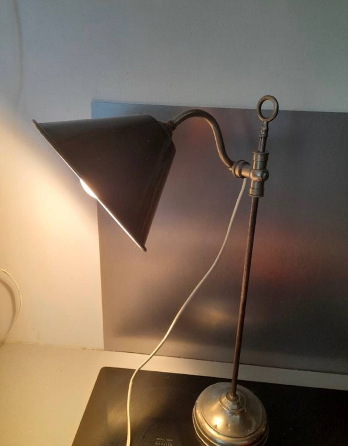 Lampe col de cygne tôle 1930/1950