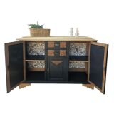 Black and wood art deco sideboard