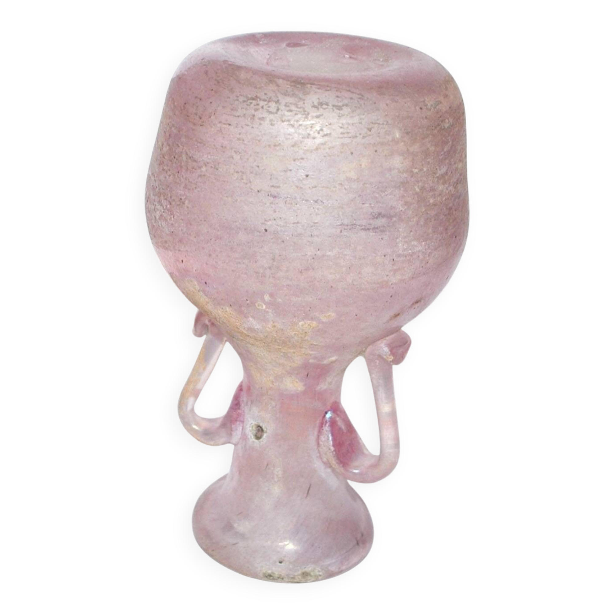 Murano Iridescent Pink Blown Glass Amphora Vase - Ancient Roman?