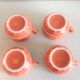 Bistro style four-mugs suite orange-pink by Apilco /vintage 70-80