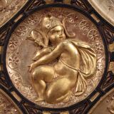 19th century gilded wooden shield signed F. Barbedienne Paris