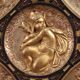 19th century gilded wooden shield signed F. Barbedienne Paris