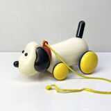 Vintage pull toy - Wheeled dog