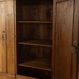 Classicist wardrobe from around 1840, solid oak, Austria