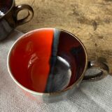 Six Vallauris ceramic coffee cups