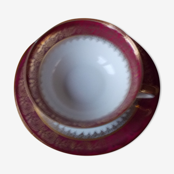 Ensemble tasse avec soucoupe porcelaine de Limoges