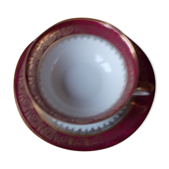 Cup set with Limoges porcelain saucer