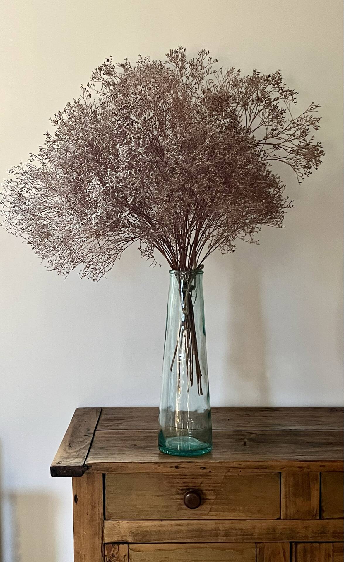 Transparent glass vase