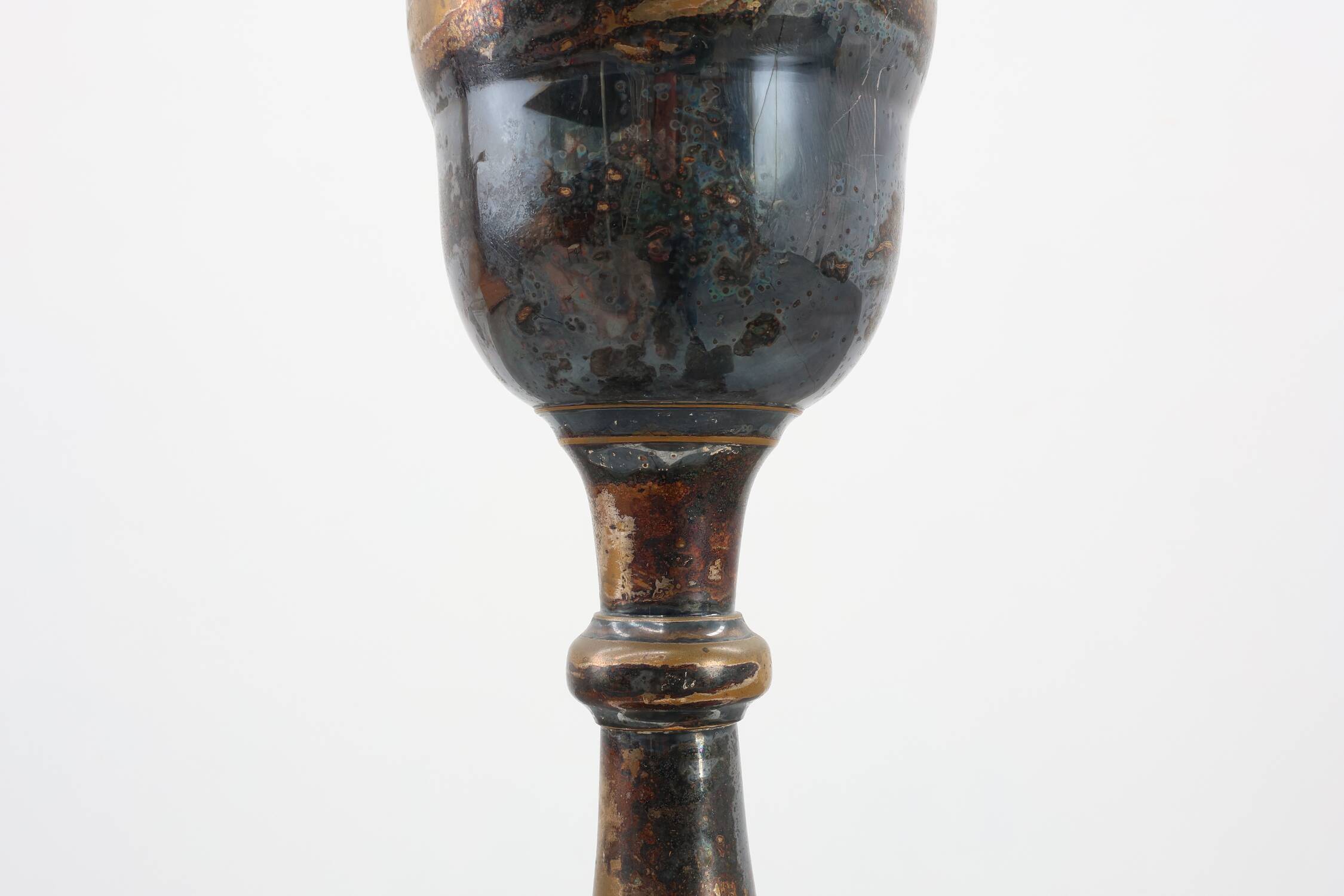 Art Deco silvered copper Champagne bucket on stand, France 1910