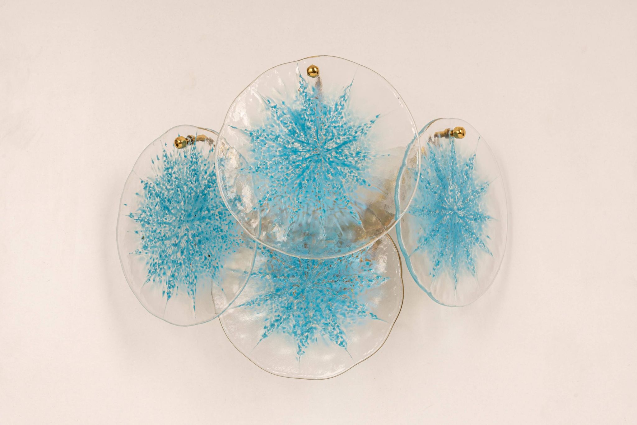 Blue Glass Disc Wall Light Vistosi, Italy, 1960s