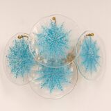 Blue Glass Disc Wall Light Vistosi, Italy, 1960s