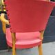 Pair of red vintage bridge armchairs