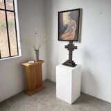 Crucifix sculpture Tramp Art 1900