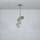 Postmodern hanging lamp in golden metal circa 1980
