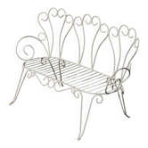 Banc de jardin décoratif en fer forgé français, milieu du 20e siècle, années 1950
