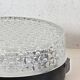 Round wall light or ceiling light with transparent glass from the 1970s.
