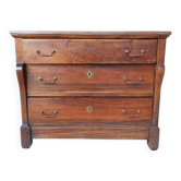 Secretary commode with a cross design from the Restoration period in walnut.