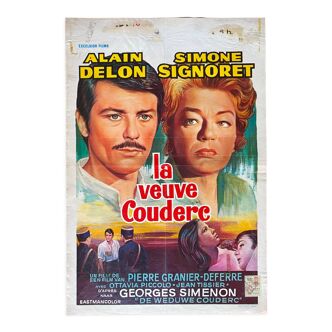 Affiche cinéma originale "La veuve Couderc" Alain Delon, Simone Signoret 36x54cm 1971