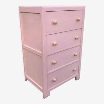 Vintage chest of drawers 1950 pink Shabby