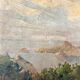 Painting “Seaside View”, oil on canvas glued on hardboard.
