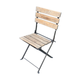 Folding garden chair wood and wrought iron