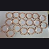 Set of 17 vintage Sarreguemines plates – Capri Ligoin model – orange