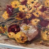 Nature morte à l'huile "Le bouquet jaune", milieu XXème