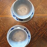 2  cups with vintage saucers