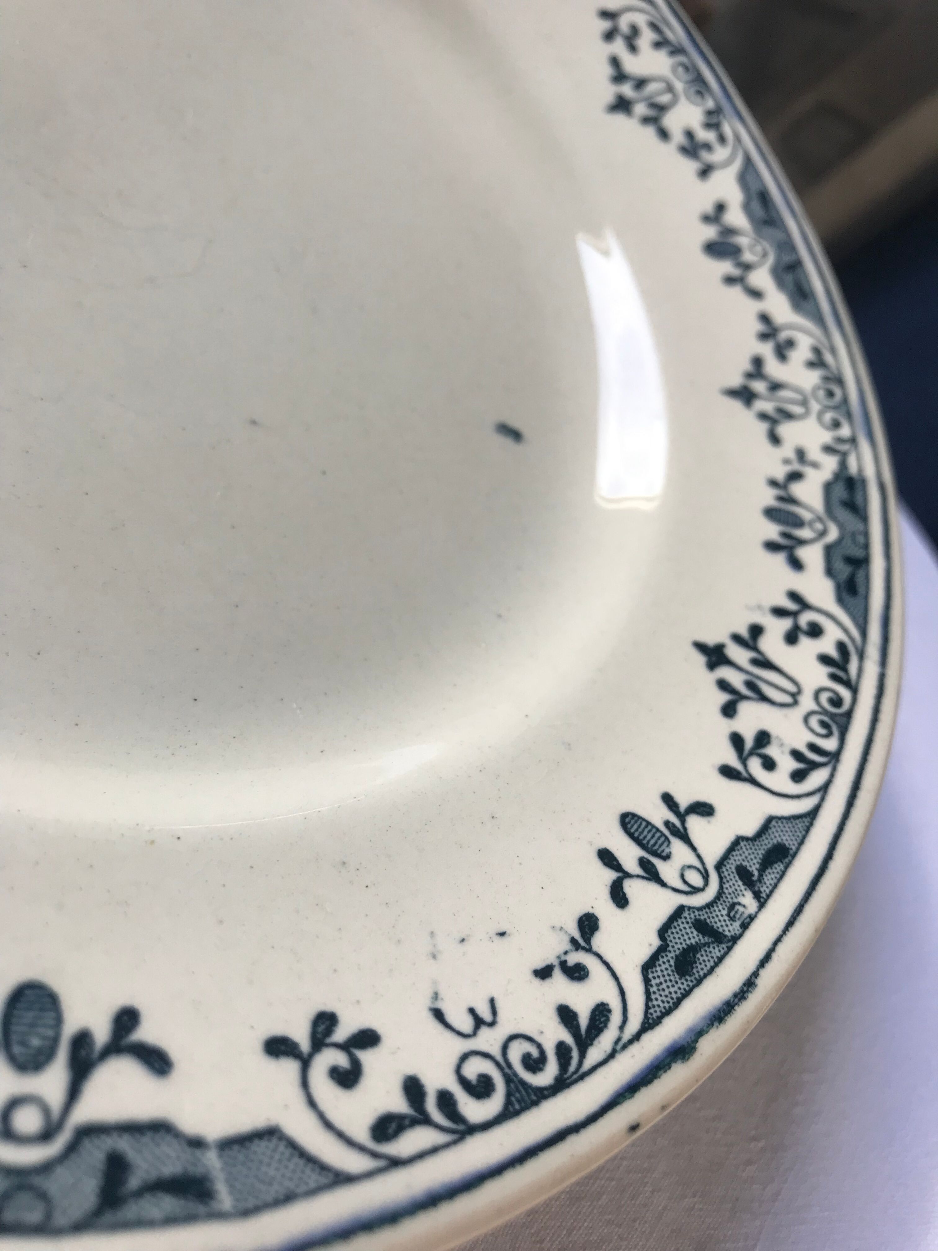 Flat plate of the longchamp earthenware factory, doria model,  iron land