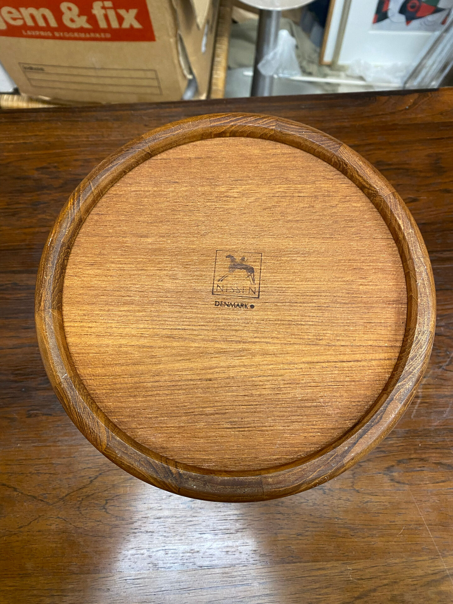 Danish teak ice bucket by Richard Nissen