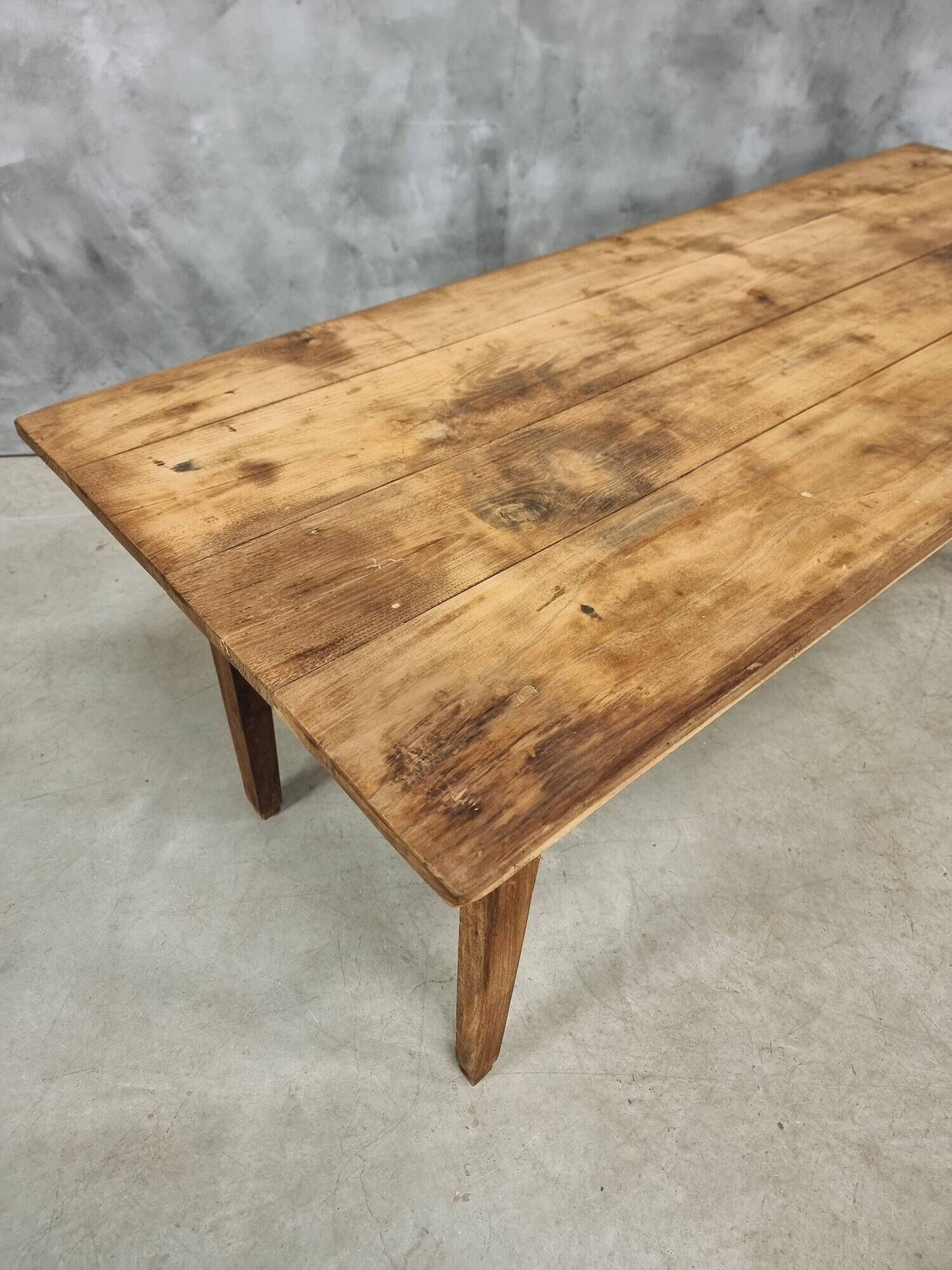 Antique Farmhouse Table French Dining Table in Chestnut Wood 80x200