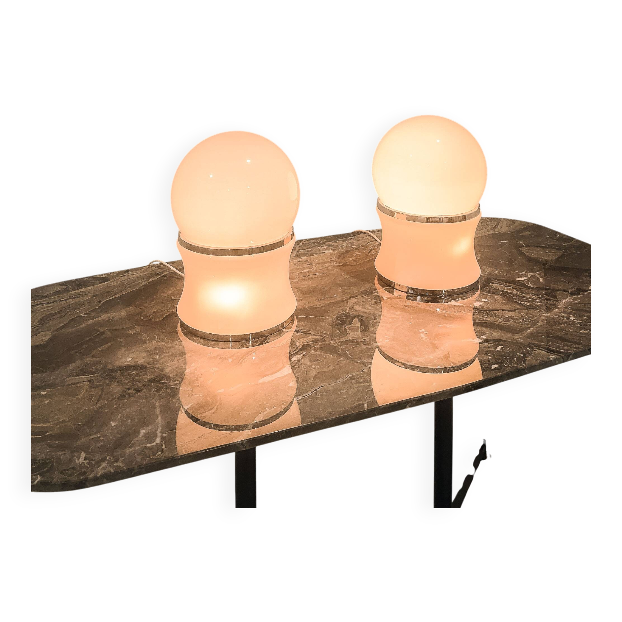 Large Opaline Glass Table Lamp by Goffredo Reggiani for Reggiani,  set of 2
