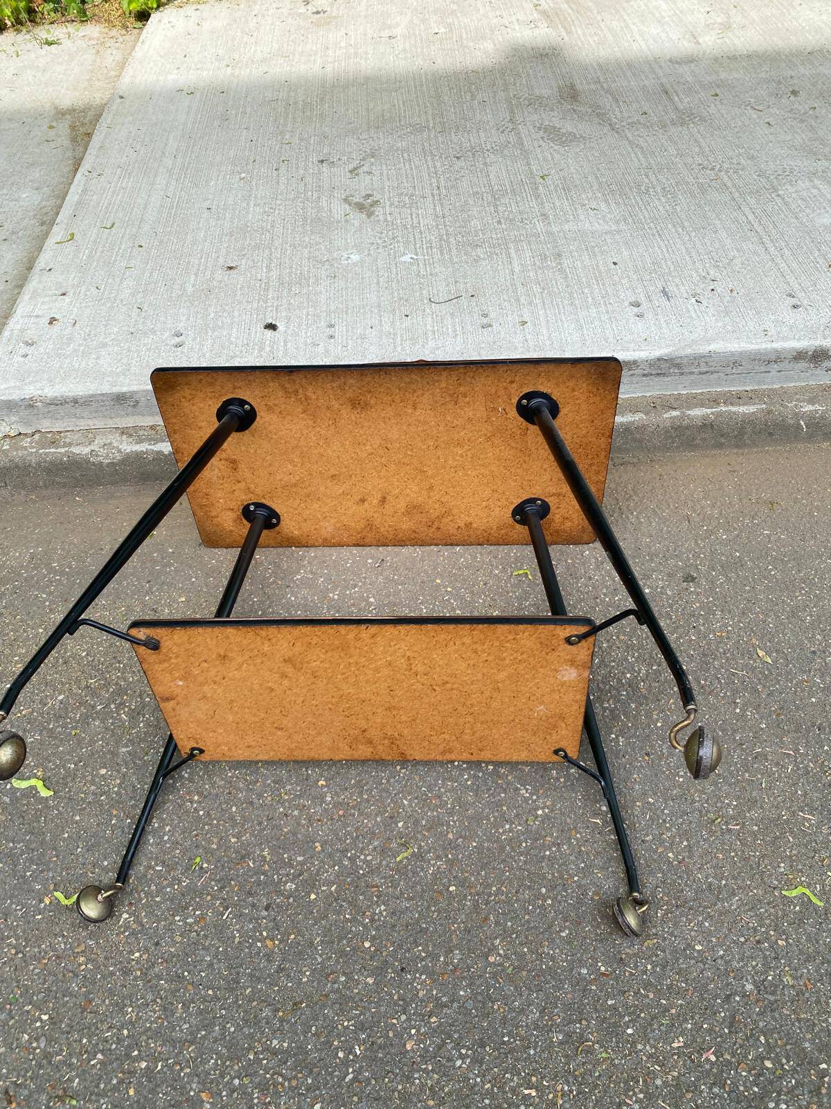 Desserte scandinave vintage en bois et acier