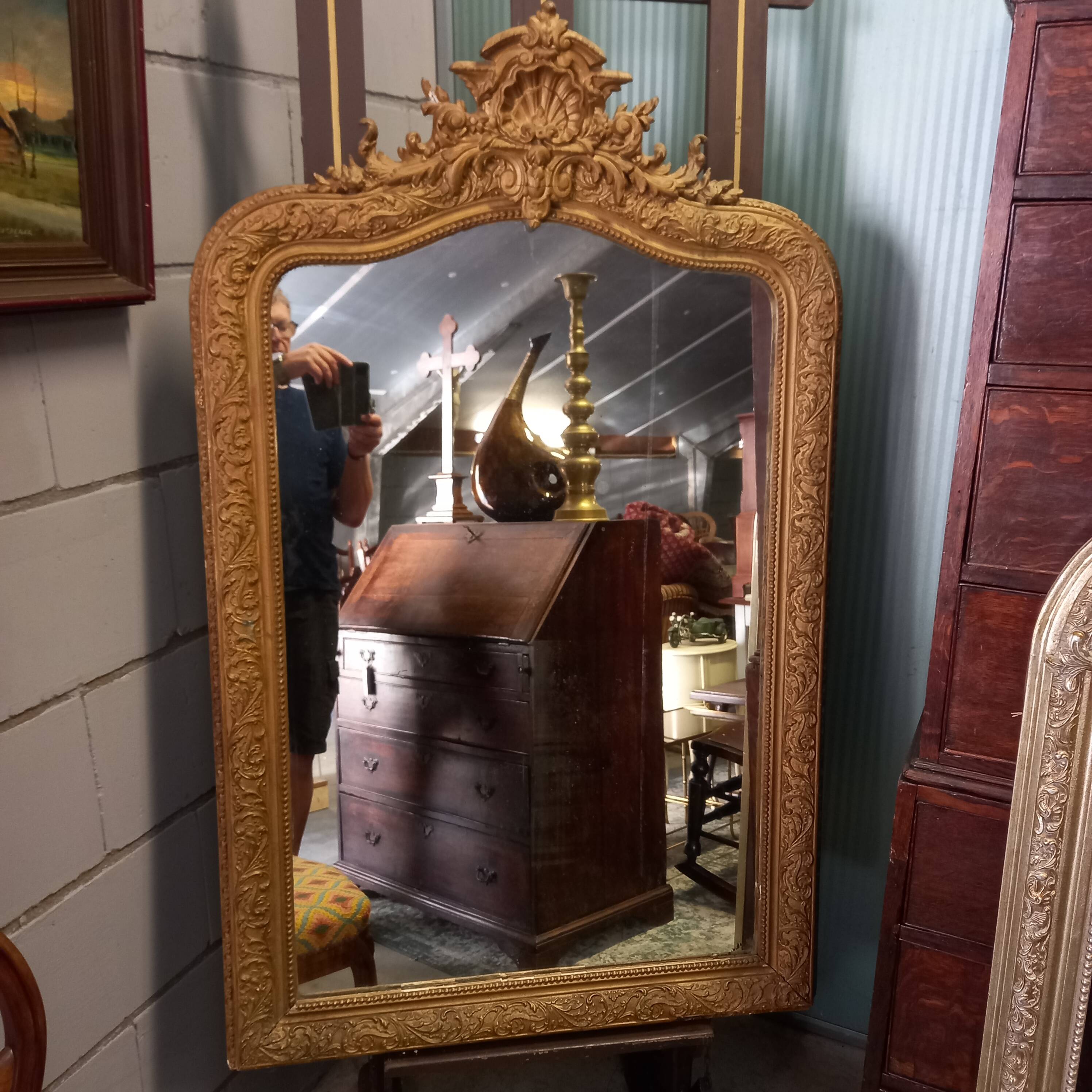 Antique French mantel mirror Louis Philippe style