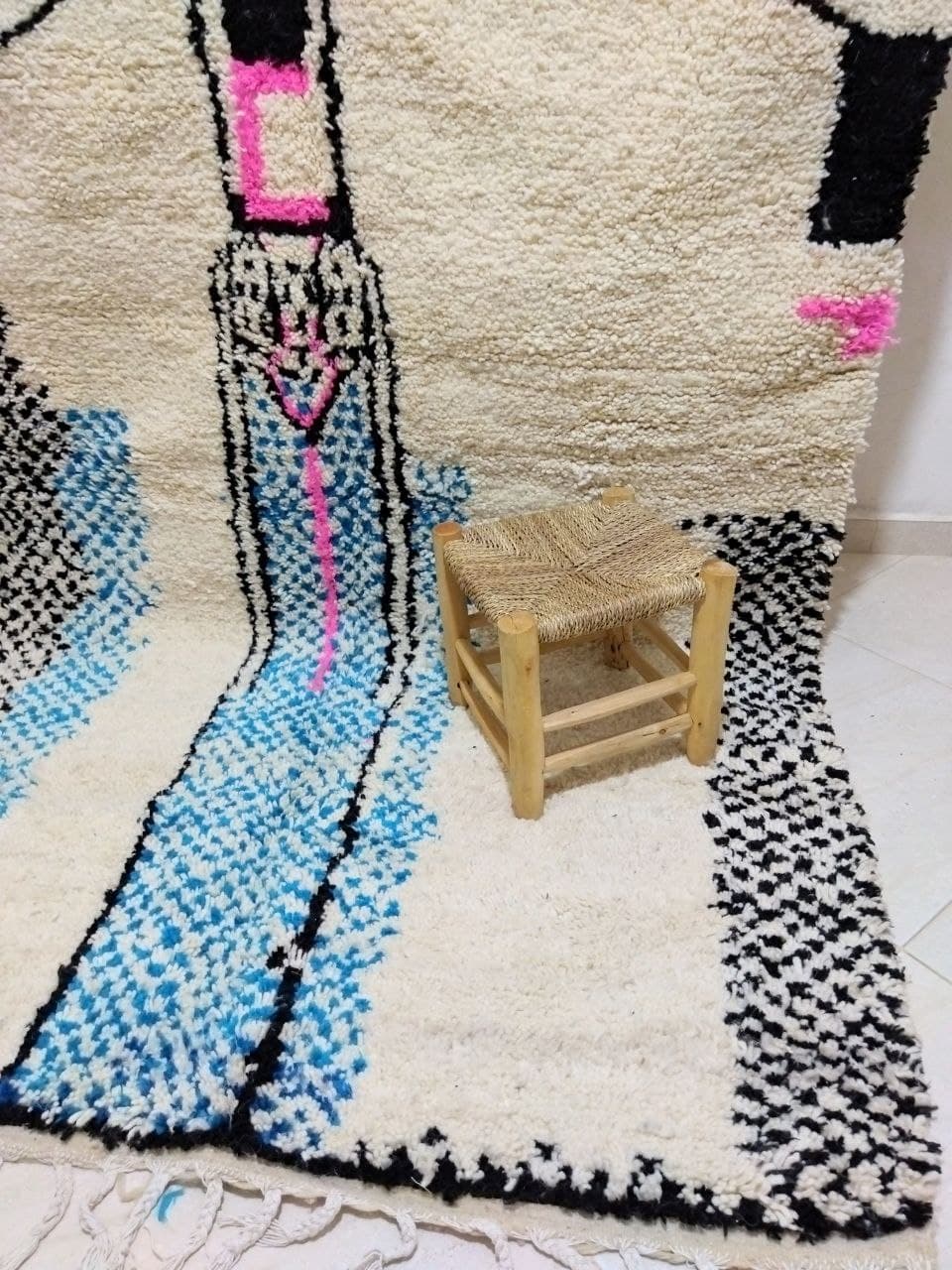 Tapis berbère marocain tribal coloré 255 x 158cm