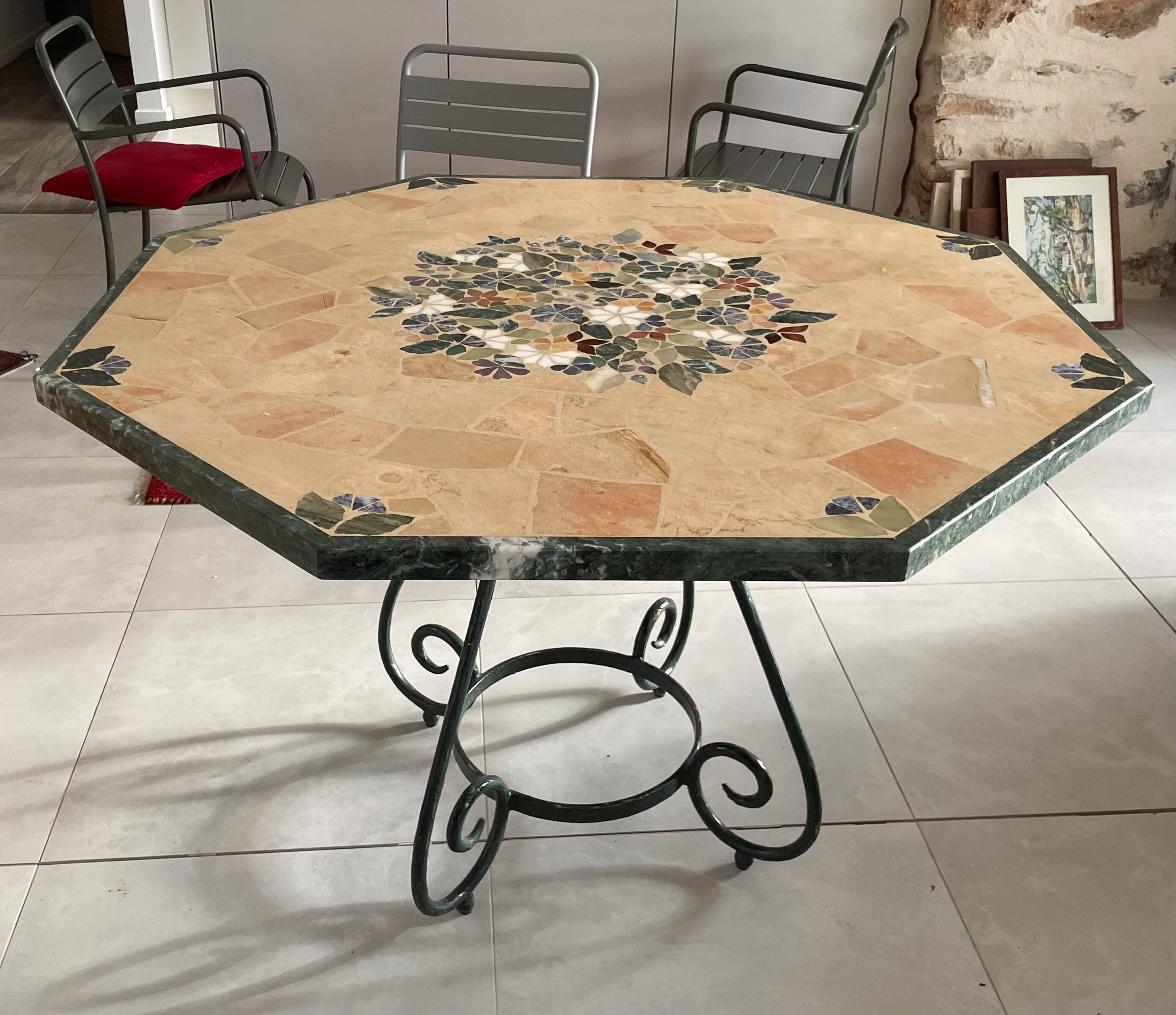 Marble mosaic table