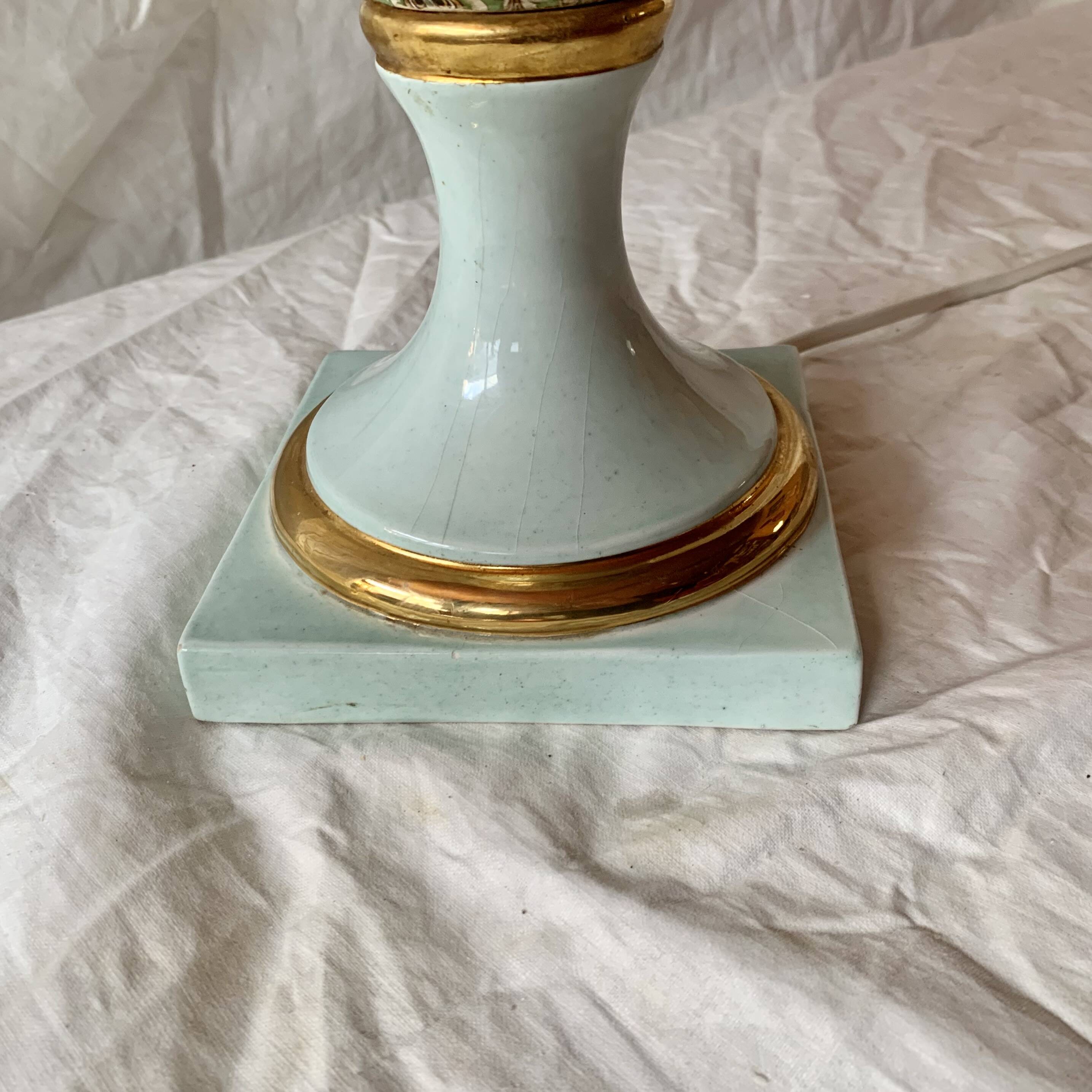 Old large porcelain lamp base - cashmere decor