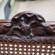 Pair of Louis XV style armchairs in wood and caning.