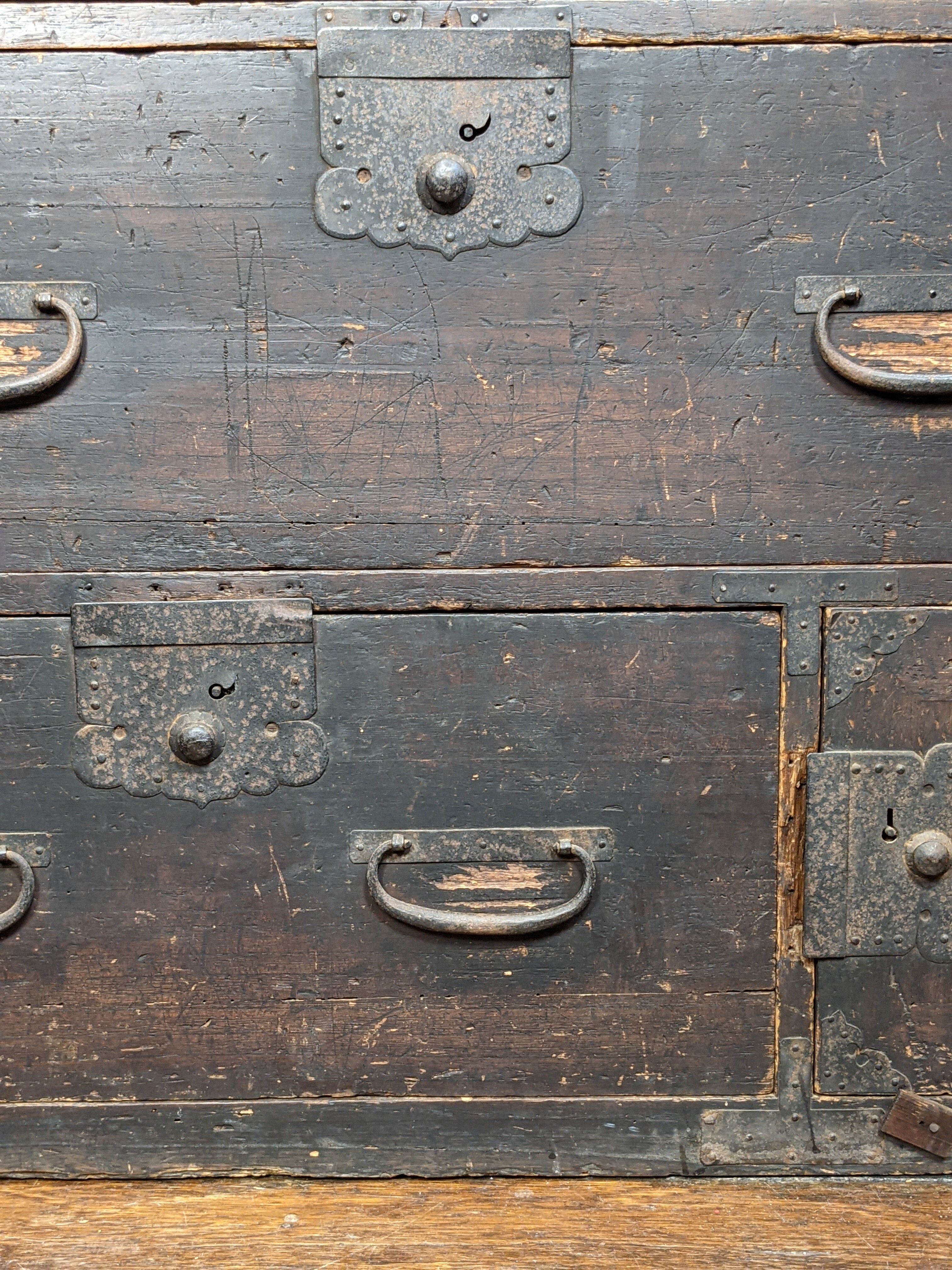 Tansu linen chest of drawers, japan, wabi sabi style, early nineteenth
