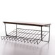 Vintage magazine rack made of metal and wood, 1960s