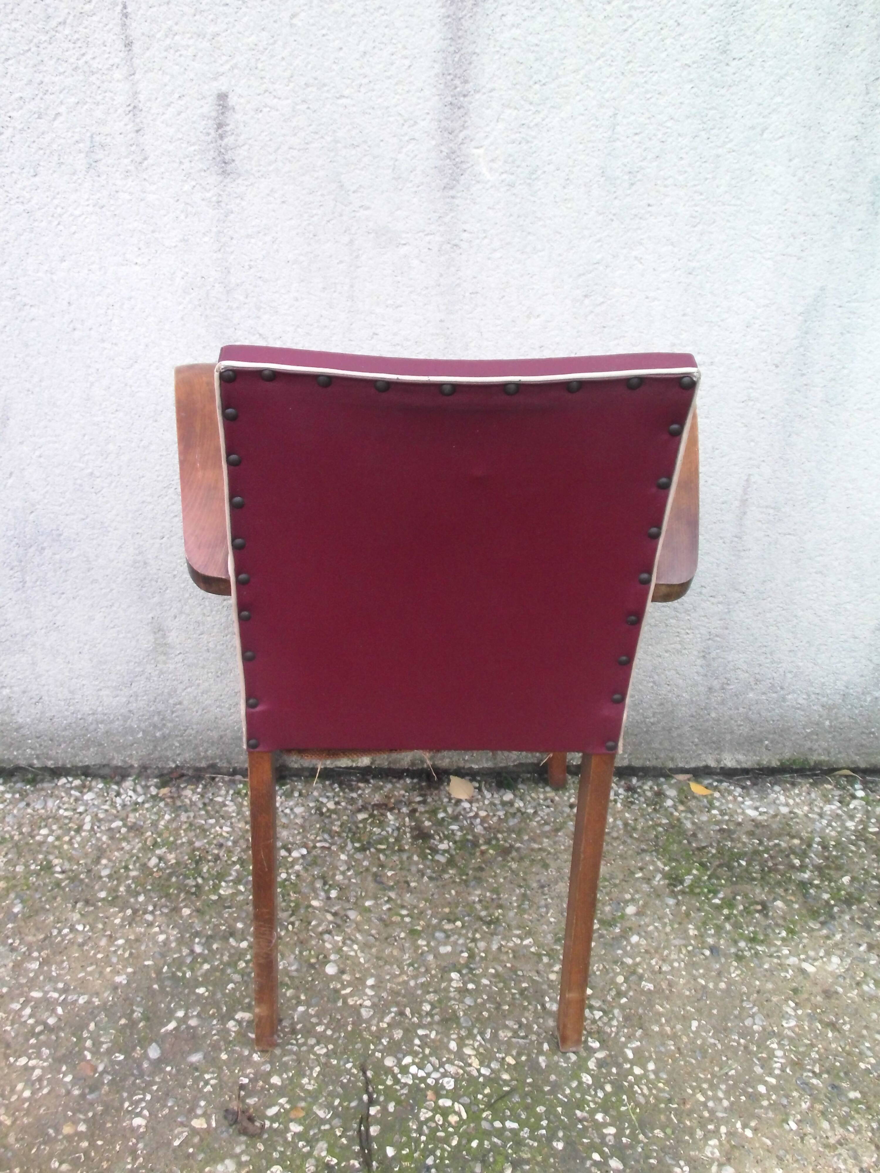 Bridge chair in red skai