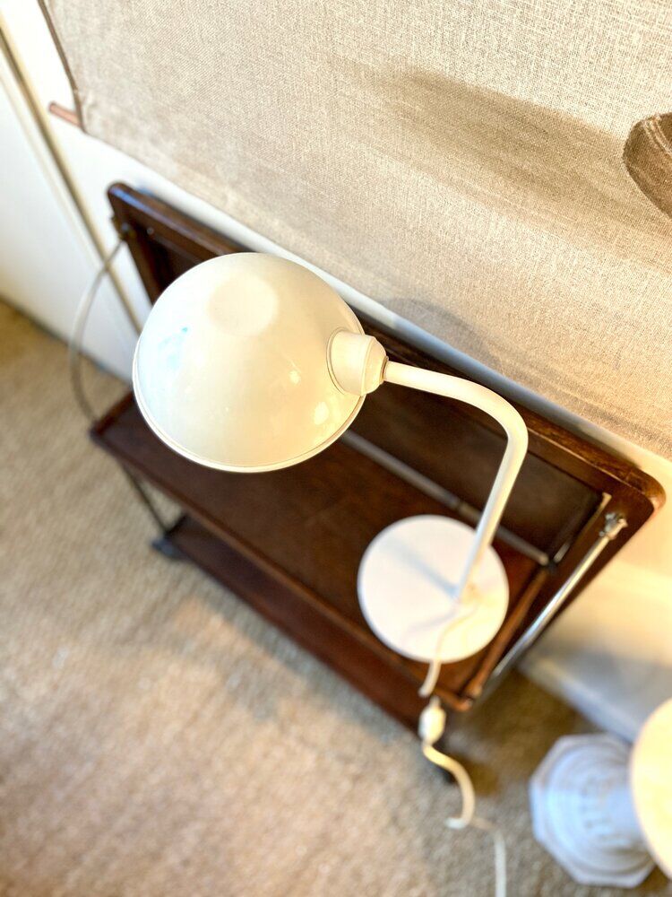 White metal desk lamp