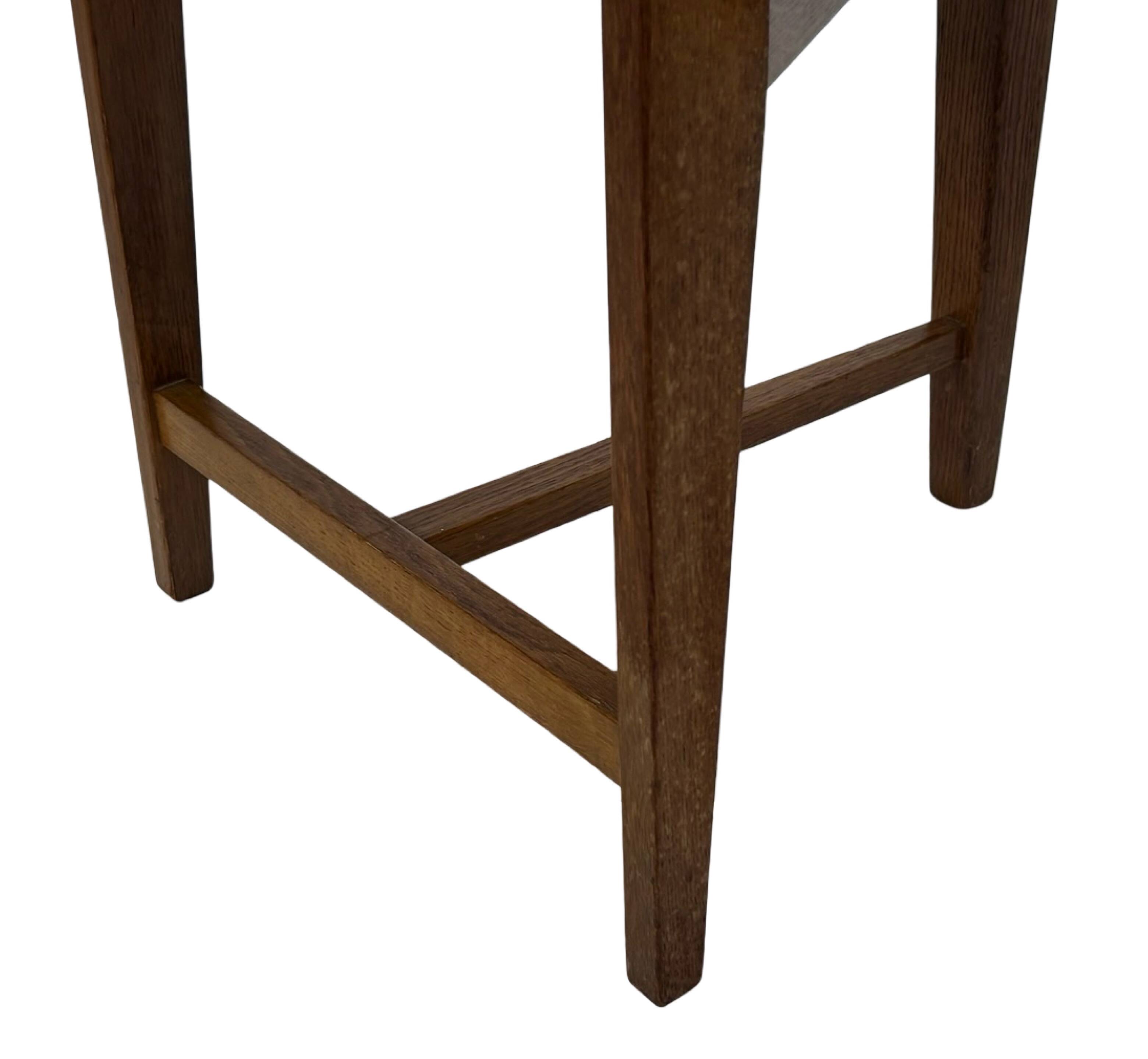 Vintage rare three-legged dining chair 1960s oak heart chair