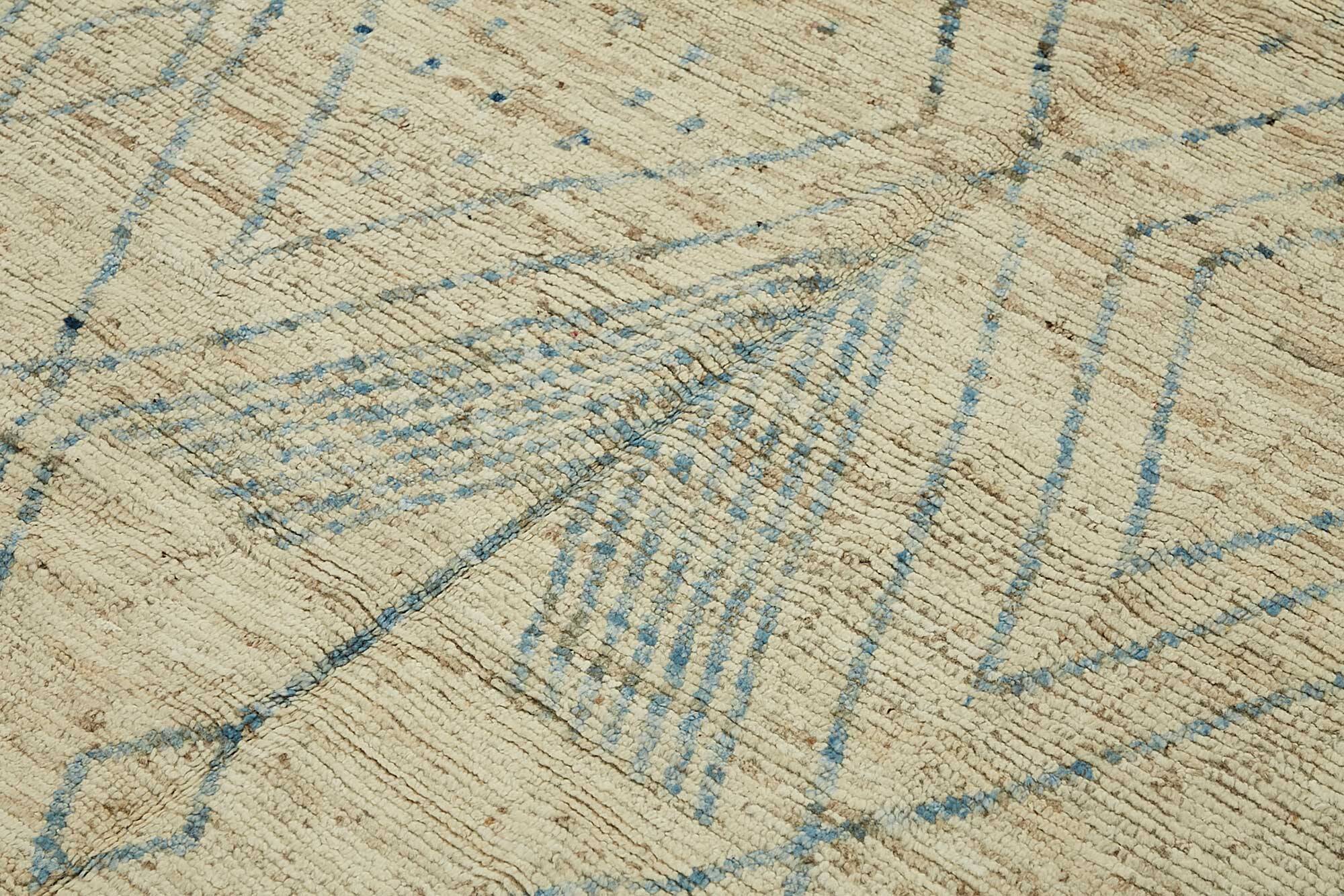 Handmade Tribal Decorative 254 cm x 288 cm Beige Wool Carpet